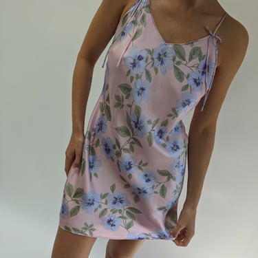 Vintage Floral Silk Slip Dress