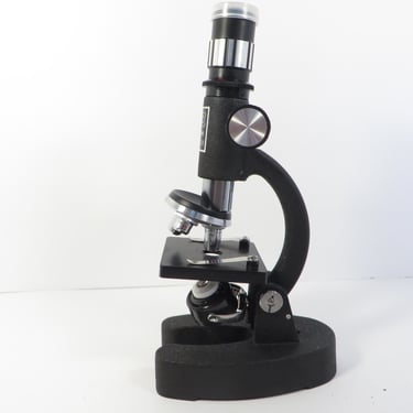 Vintage Black Cast Iron Student Microscope - C.O.C. Black Metal Microscope 