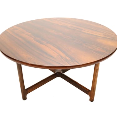 Round Rosewood Coffee Table by Arne Halvorsen for Rasmus Solberg — Norway
