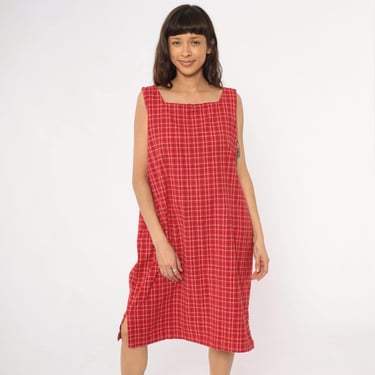 Red Plaid Dress 90s Cottagecore Cotton Sleeveless Square | Shop Exile -  Tucson, AZ | ATTIC