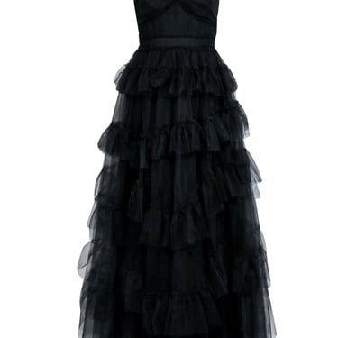 BCBG Max Azaria - Black "Luna" Ruffled Gown Sz 6