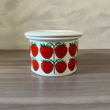 Vintage Arabia Finland Strawberry Jam Pot Jar Pomona 1960's Raija Uosikkinen 