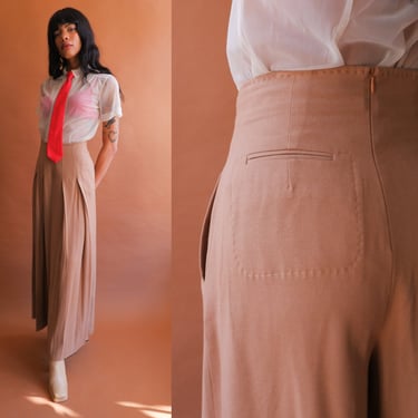 Vintage 80s Ribcage Rise Pleated Palazzo Pants/ Size Small 26 