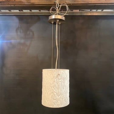 Besa Lighting Tamburo Satin Nickel Pendant in Opal Stone Glass