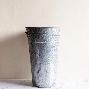 vintage french extra tall zinc florist bucket