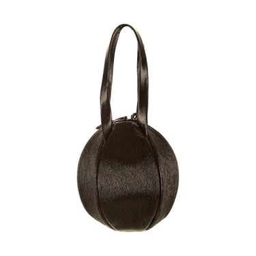 Bottega Veneta Black Round Mini Top Handle Bag