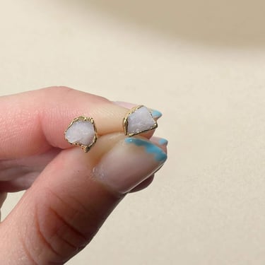 Pink opal earrings, raw opal studs, australian opal jewelry, rough opal jewelry, natural crystal earrings, october birthstone earrings 