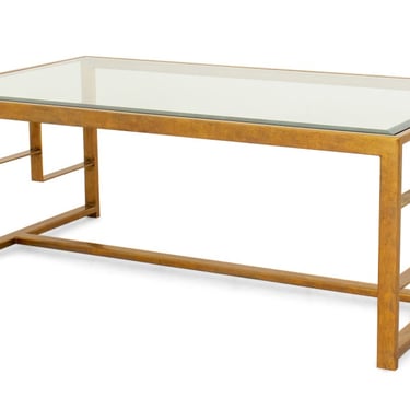 Century Furniture Glass Top Brass Cocktail Table