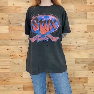 Styx Vintage 1996 Return to the Paradise Theatre Rock Tour Tee Shirt T-Shirt 