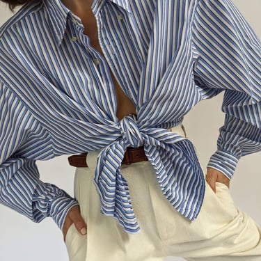 Ralph Lauren Blue & White Striped Button Down