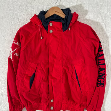 Vintage 1997 Nautica J-Class Red Windbreaker Zip Up Jacket Size M