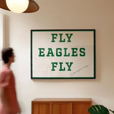 Philadelphia Eagles Poster, Instant DIGITAL DOWNLOAD, Fly Eagles Fly, Kelly Green, Football, Print 