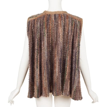 Kay Cosserat 1970s Vintage Striped Mohair Wool Knit Swing Vest One Size 