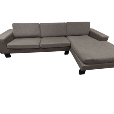 Modern Brown Cloth L-Shaped Sectional