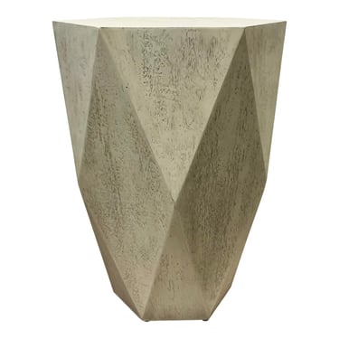 Modern Antique White Finished Hexagonal Side Table
