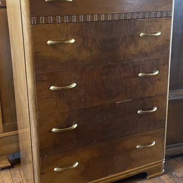2 Tone Wood Highboy Dresser