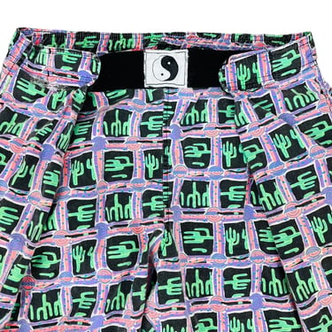 Vintage 80's/90's Yin Yang Cactus All Over Print Baggy Hip Hop Pants Distressed
