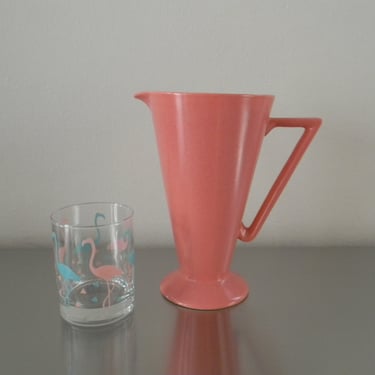 Vintage Mikasa Deco Modernist Pink Pitcher, Memphis Milano Inspired Pink Speckled Glaze Pitcher, Retro 80s Tropical Inspired Tableware 