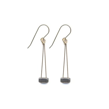 Ronni Kappos - Silver Bar Drop Earrings