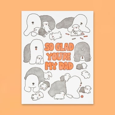 So Glad Sheepdog Father's Day Greeting Card