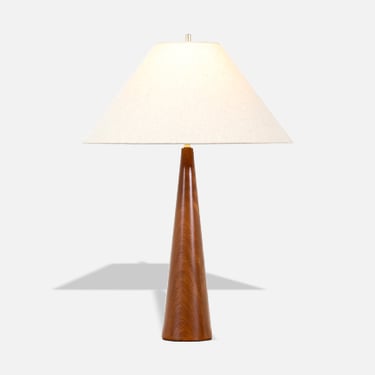 Danish Modern Teak Cone Shape Table Lamp