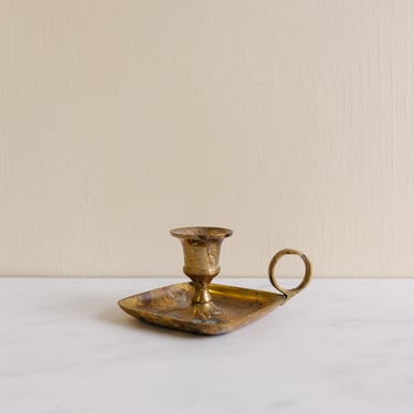 vintage french rustic brass chamberstick