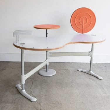 Vintage Ultra-Rare Herman Miller Red Rocket Desk Designed by Ayse Byrnel 