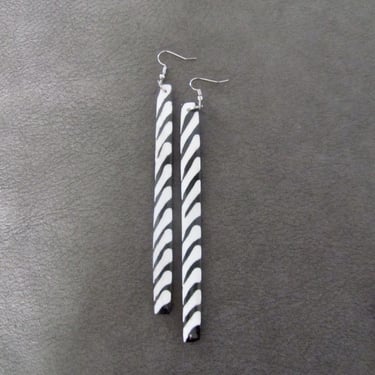 Extra long batik print bone earrings 2 