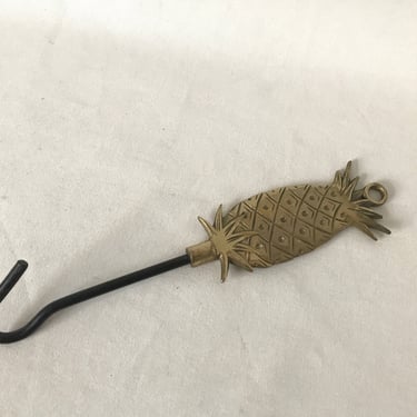 Vintage Brass Pineapple Wall Hook Mid Century 