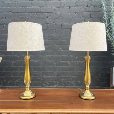 Pair of Mid-Century Modern Brass Table Lamps by Stiffel, c.1970’s 