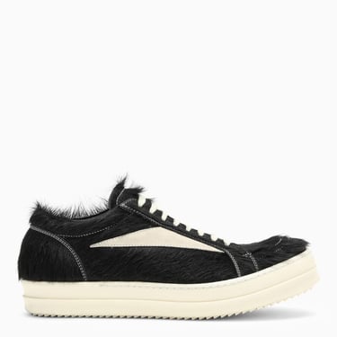 Rick Owens Black/White Sneaker In Leather With Fur Men