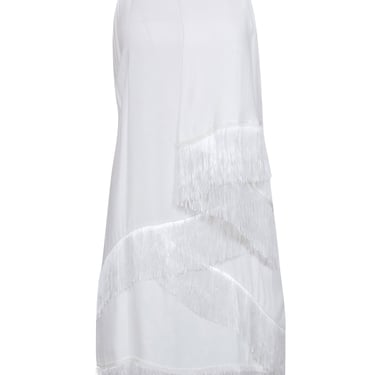 Joie - Ivory Sleeveless Fringe Hem Mini Dress Sz 8