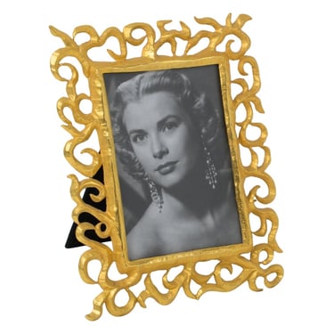 French Designer Edouard Rambaud Gilt Metal Picture Frame, 1980s