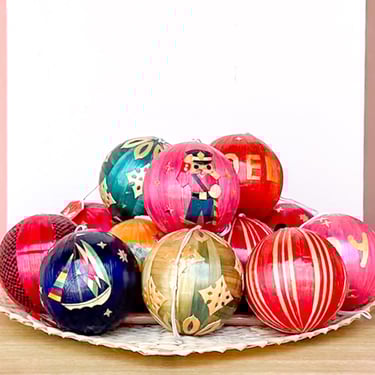 Set of Thirteen Bamboo Christmas Ornaments