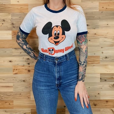 70's Walt Disney World Mickey Mouse Ringer Tee Shirt 