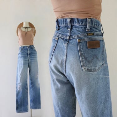 worrrn wangler jeans - 33 - vintage 90s y2k mens womens unisex western cowboy cowgirl wranglers denim blue jean 
