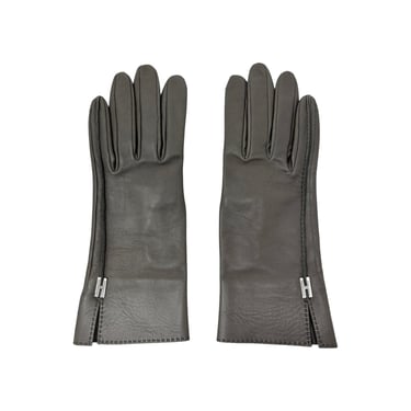 Hermes Grey Leather Gloves