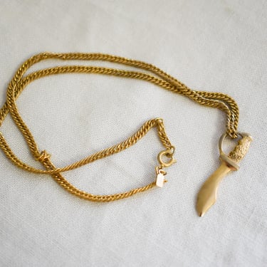 Vintage Saber Pendant and Chain 