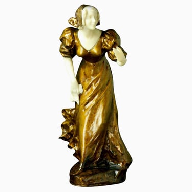 Gilt Bronze &amp; Marble Sculpture by A. Gory, c. 1920's