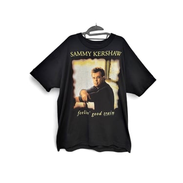 1994 Vintage Sammy Kershaw Shirt, Feelin Good Train Tshirt, Double Sided, Single Stitch Black Tee, Made in USA, 90s Clothing 