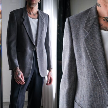 Vintage 80s Christian Dior Monsieur Brown Earthtone Flecked Tweed Two Button Blazer | 100% Wool | 1980s DIOR Designer Tailored Mens Jacket 