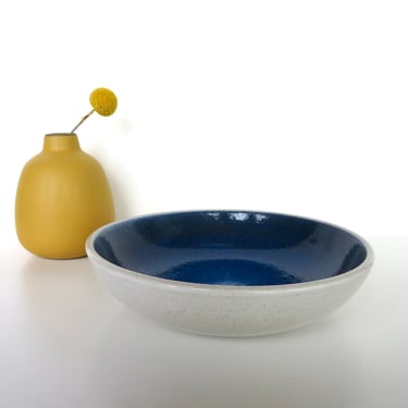Vintage Heath Ceramics Opal Blue Moonstone Bowl With Flaw, 6 3/4