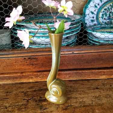 Vintage FRANKOMA Pottery Vase~Green Glazed Pottery 6