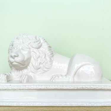 Italian Ceramic Lion Trinket Box
