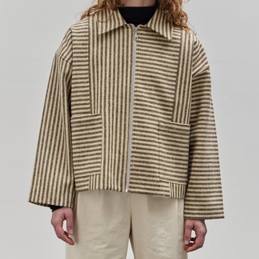 Cawley Striped Anya Jacket, Ecru/Brown