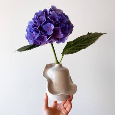 Ripple Vase // handmade pottery // white stoneware ceramic vase 
