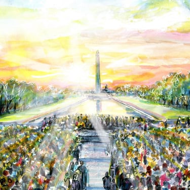 Easter Sunrise Service at the Lincoln Memorial by Cris Clapp Logan 