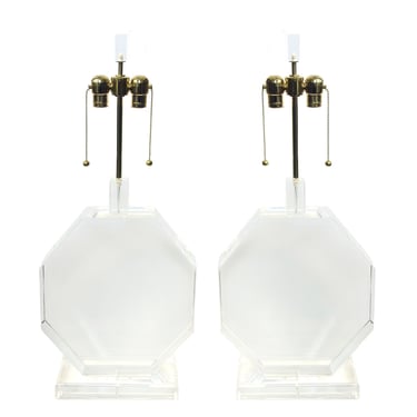 Pair of Modern Lucite Table Lamps by Pegaso Gallery