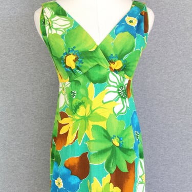 1970s - Hawaiian Togs - Luau Dress - Pool Party -  Tiki Party Dress - Sundress - Beach - Estimated size XS 