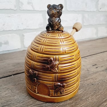 Vintage Ceramic Beehive Honey Jar/Pot 